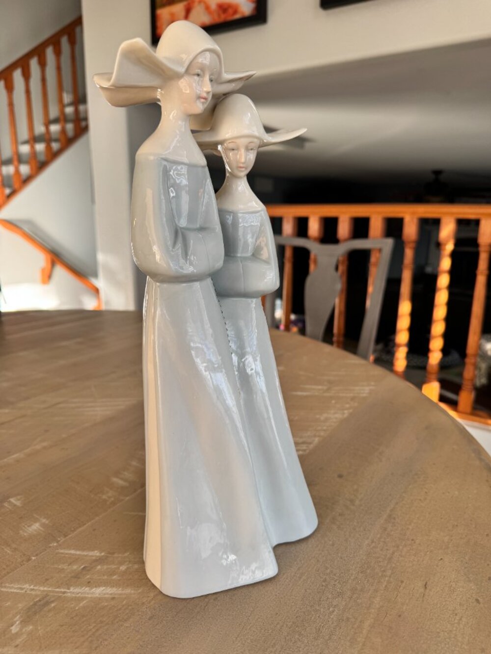 Vintage Lladro Nuns Porcelain Figurine 4611 Two Nuns with Rosaries Spain Glossy - Picture 4 of 7